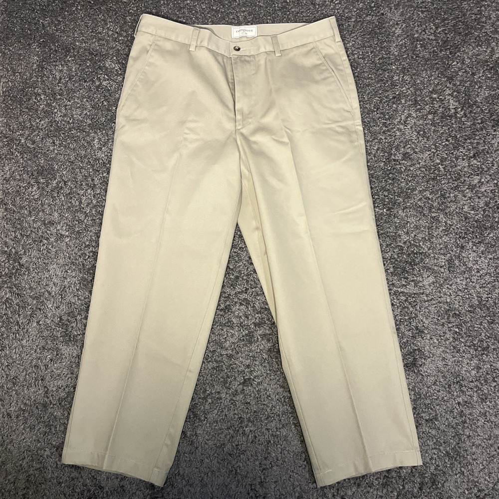 Chino Khakis by Evergreen Men's size W36 X 27L in Hemmed Beige color